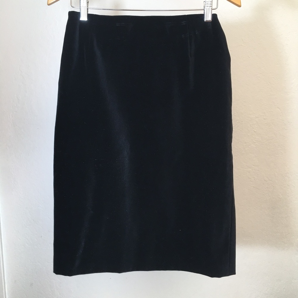 Escada Black Velvet Pencil Skirt